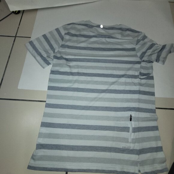 Nike Dri-fit Men's T-Shirt Jersey w/ zippered pocket Size Small Striped Running - Picture 4 of 6